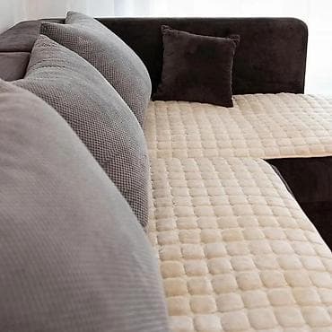ugaona garnitura akcija: Plišani prekrivači za ugaonu garnituru/sofu – kvadratno prošiveni — 4