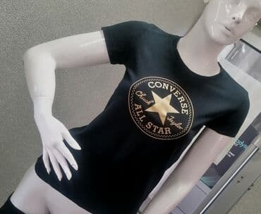 top na jedno rame: Converse, XS (EU 34), Cotton, color - Black — 1