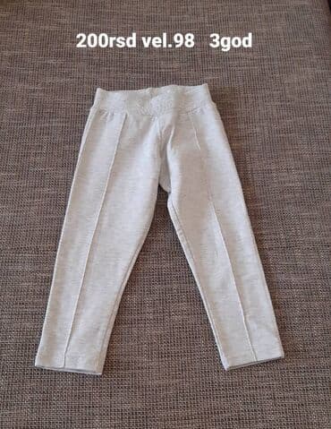 helanke od eko koze: Dečije helanke/sweatpants u sivoj boji. Model sa elastičnim, širokim — 1