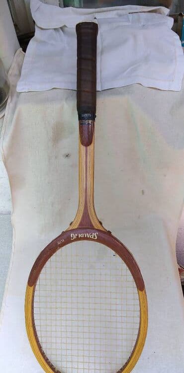 Stoni sportovi: Tenis reket Spalding drveni,Belgium,ocuvan — 3