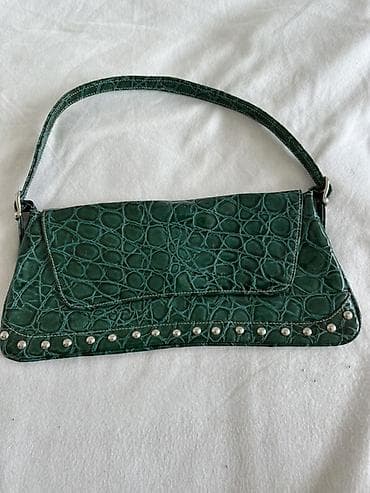 gurtna sa zatezačem: Zelena ženska torbica – krokodilski uzorak - Model: mala — 1