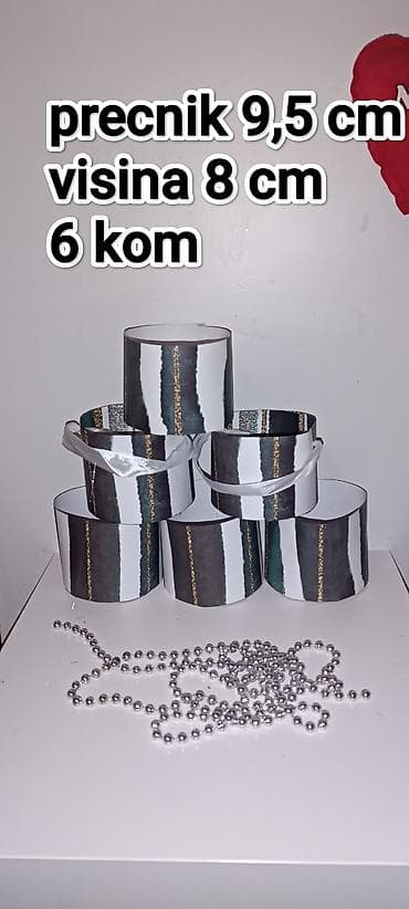 polovan sto: Set ukrasnih cilindričnih kutija – 6 komada 450 din - Dimenzije — 1