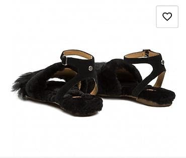 roze sandale ravne: Ugg sandale, prirodno krzno, kožne (ovčja koža i krzno). Sandale — 1