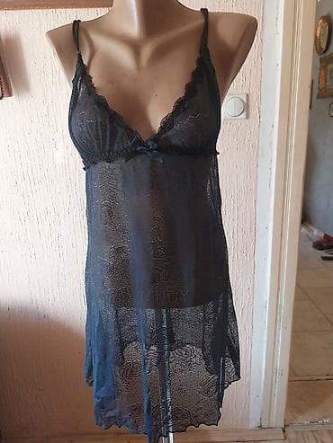 Čipkana spavaćica/babydoll – tamnoplava L veličina tamno plava -