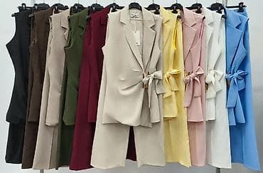 dzemper zenski: 🔥Elegantni ženski komplet – prsluk bez rukava i široke pantalone ✅3500 — 9