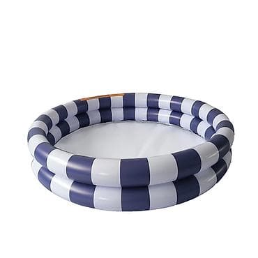 tepih beli cupavi: Swim Essentials dečiji bazen 100 cm – tamno plavo-bele pruge - — 1