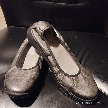 darkwood cipele: Srebrne kozne baletanke — 1