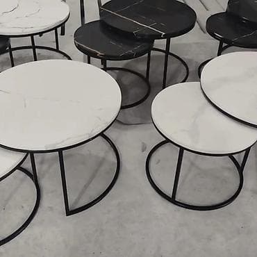 bela sovica dormeo: Set klub-stočića – 2 komada, okrugli, “nesting” dizajn - Dizajn: dva — 4