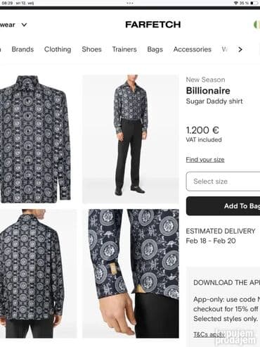 Ostala muška odeća: Original FABRI - BILIONAIRE kosulja 46/47 2 komada 100% cotton Ramena — 5