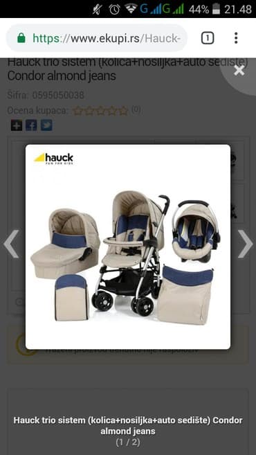 pidzame za decu iz jednog dela: Hauck trio sistem (kolica+nosiljka+auto sedište) Condor almond jeans — 5