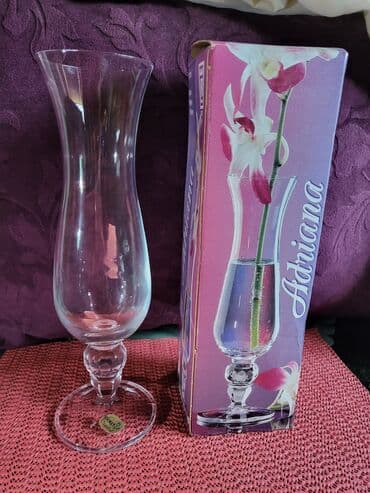 kristalne plafonjere: Vaza nova kristal Bohemija vintaz. Visina. 23cm. Stopa. 7cm — 3