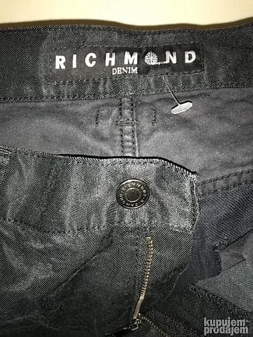 crne zvonaste pantalone: Original RICHMOND pantalone 34 NOVE 100% cotton Crna boja Polustruk — 1