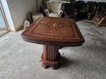 stilske komode: Klasični masivni drveni sto za dnevni boravak/trpezariju - Materijal — 4