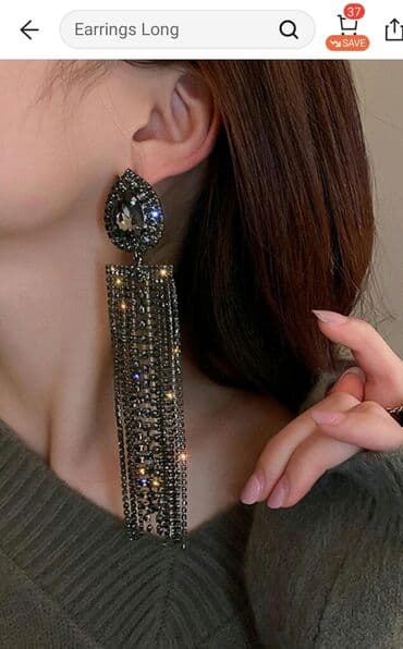 haljine s: Minđuše na šraf, Handmade, Materijal: Kristal — 1