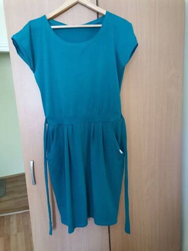 srebrni pojas za haljine: Zelena haljina L/XL. Pamučna haljina, prijatna za nošenje. Bez tragova — 6