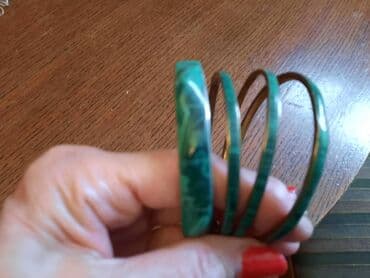 srebrna torbica sa cirkonima: Višeslojna narukvica, Handmade, Materijal: Srebro — 6