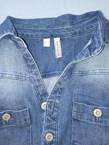 terrex cizme: Ženska teksas haljina košulja-kroja - Materijal: klasični plavi denim — 7