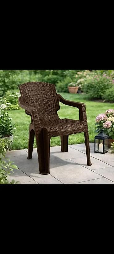 idea sto i stolice: Vrtni set nameštaja – sto i 6 stolica (ratan look), braon - Komplet — 3