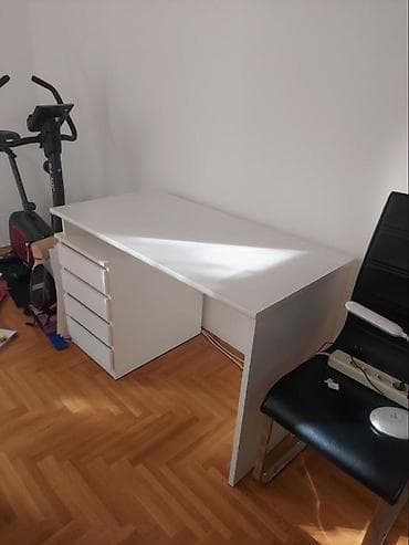 polovni stolovi: Radni sto LIMFJORDEN – bela boja, 60 x 120 cm, 4 fioke. - — 2