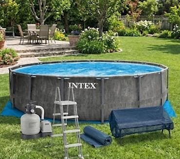 🌊 INTEX Greywood Prism Frame Bazen (457 x 122 cm) – Premium Set za