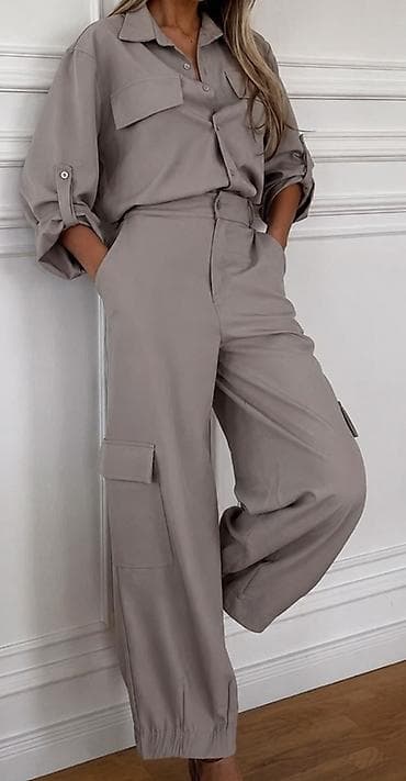 delovi za satove: Komplet košulja + pantalone u bež/peščanoj nijansi. - Gornji deo — 4