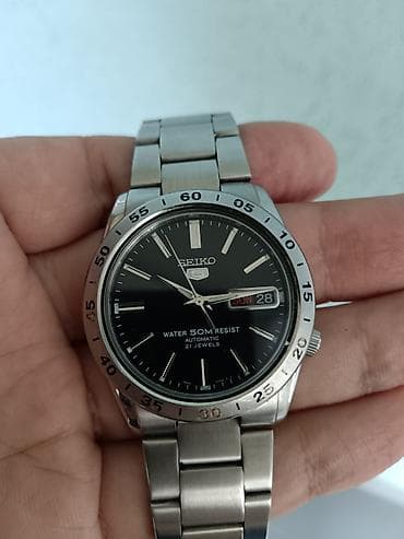 lacoste narukvice: Seiko 5 snke01K1 automatski sat – čelik, crni brojčanik, 50 m — 2