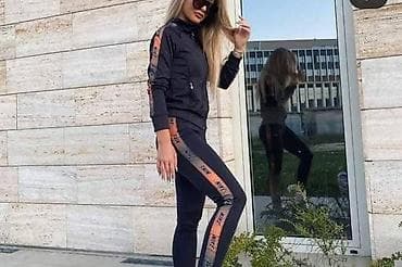 nike 125: Ženski komplet trenerke gornii i donji deo. - Boja: crna sa trakama — 3