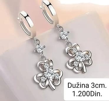 Elegantne posrebrene viseće minđuše od hirurskog čelika sa žigom S925
