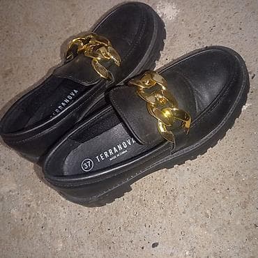 stikle sa biserima: Crne ženske mokasine Terranova, veličina 37. Klasičan penny‑stil sa — 1