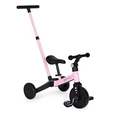guralica za blizance: ECOTOYS Tricikl 2u1 – roze (YM-BT-6PUSHPINK-250) Višenamenski dečiji — 2