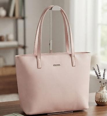 sanda satovi: Elegantna tote torba u puder‑roze boji - Materijal: veštačka koža sa — 1