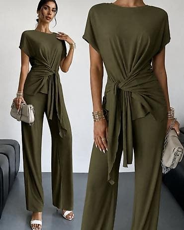 forma ideale beograd extra centar: Damski dvodelni komplet – elegantna bluza i pantalone sa širokim — 2