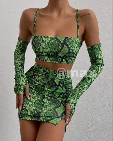 suknja i top komplet: Novo Set Snake Likra(Top+Suknja)
•Velicine:S M L 
•Boje:
•Cena:2700Din — 1