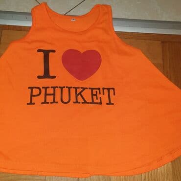 decathlon novi sad: Majica sa Tajlanda I LOVE PHUKET Thailand. Neon narandzaste boje, oko — 1