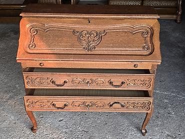 namestaj kula: Drveni pisaći biro/sekreter u klasičnom stilu - Masivno drvo u toploj — 6