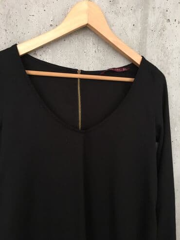 zara helanke sa slicem: Zara, S (EU 36), Viscose, Single-colored, color - Black — 4