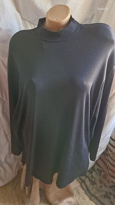 svilena bluza zara: 4XL Laura Torelli 700din Duža crna rebraste strukture moderna sa — 1