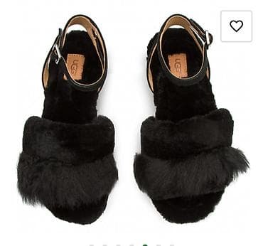 roze sandale ravne: Ugg sandale, prirodno krzno, kožne (ovčja koža i krzno). Sandale — 2