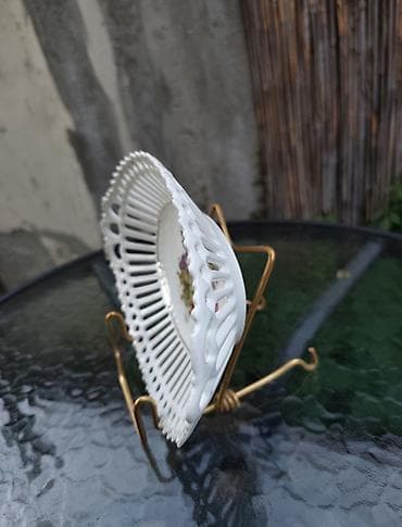 tanjiri ikea: Porcelanski ovalni dekorativni tanjir sa probušenim (retikulisanim) — 2