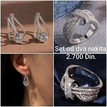 ime dila: Elegantni posrebreni set od hirurskog čelika sa žigom S925 od dva — 1
