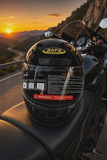 nož za kosačicu: Moto kaciga SAFE – crna (full face) Kvalitetna i moderna moto kaciga — 1