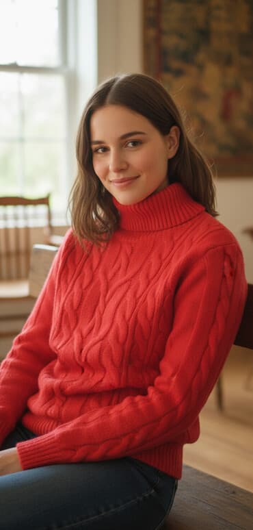 odeća za punije: XL, Vuna, bоја - Crvena — 1