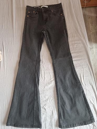 teksas suknja midi: Bershka ženske farmerke – High Rise Flare - Model: High Rise Flare — 1