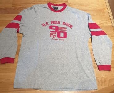 duks sa krznom: U. S. POLO ASSN original muski dux, majica dugih rukava, siva, sa — 3