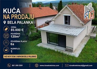 jeftine kuce gornji milanovac: NA PRODAJU! Useljiva kuća u mirnom delu Bele Palanke! Ukupna površina — 1