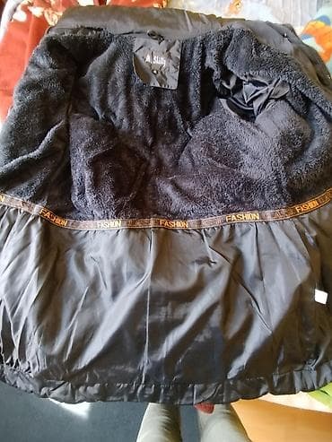 mantil s: Ženska zimska jakna sa kapuljačom, tamno plave boje, veličina XL. - — 4