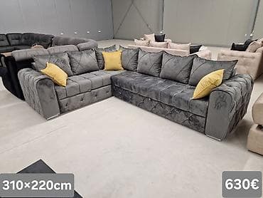trpezarijske stolice krusevac cena: Ugaone garniture – više modela i dimenzija - Model 1: siva plišana — 1