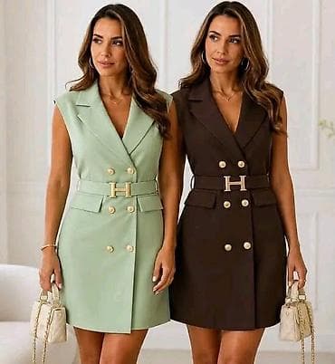 Ženska elegantna mini haljina u kroju sakoa (bez rukava)

S M L