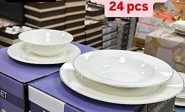 Set tanjira – 24 delova - Elegantni beli servis sa diskretnim