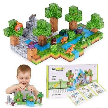 Building Blocks: Set magnetnih kocki za decu – 142 dela, kocke i dinosaurusi Šifra — 2
